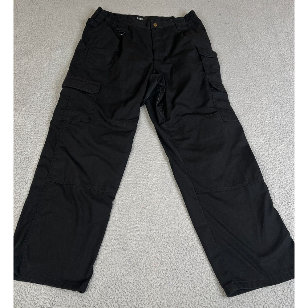 5.11 Tactical Cargo Pants  34x30 Black Ripstop Double Knee Utility 74273 019 -#2